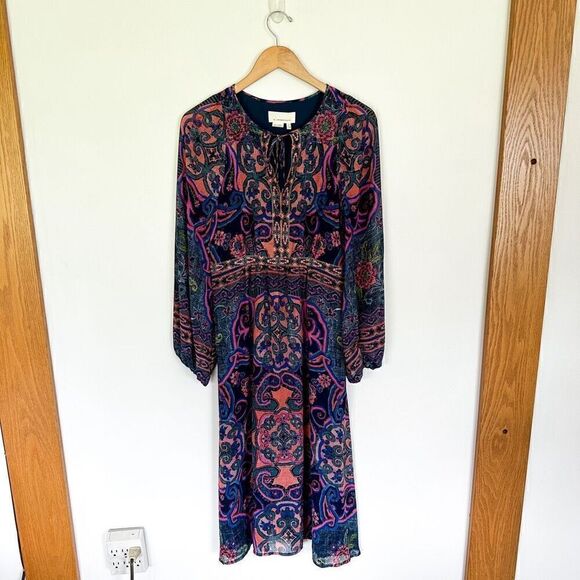 Anthropologie By Anthropologie Sydney Multi Color Midi Dress - Picture 2 of 16